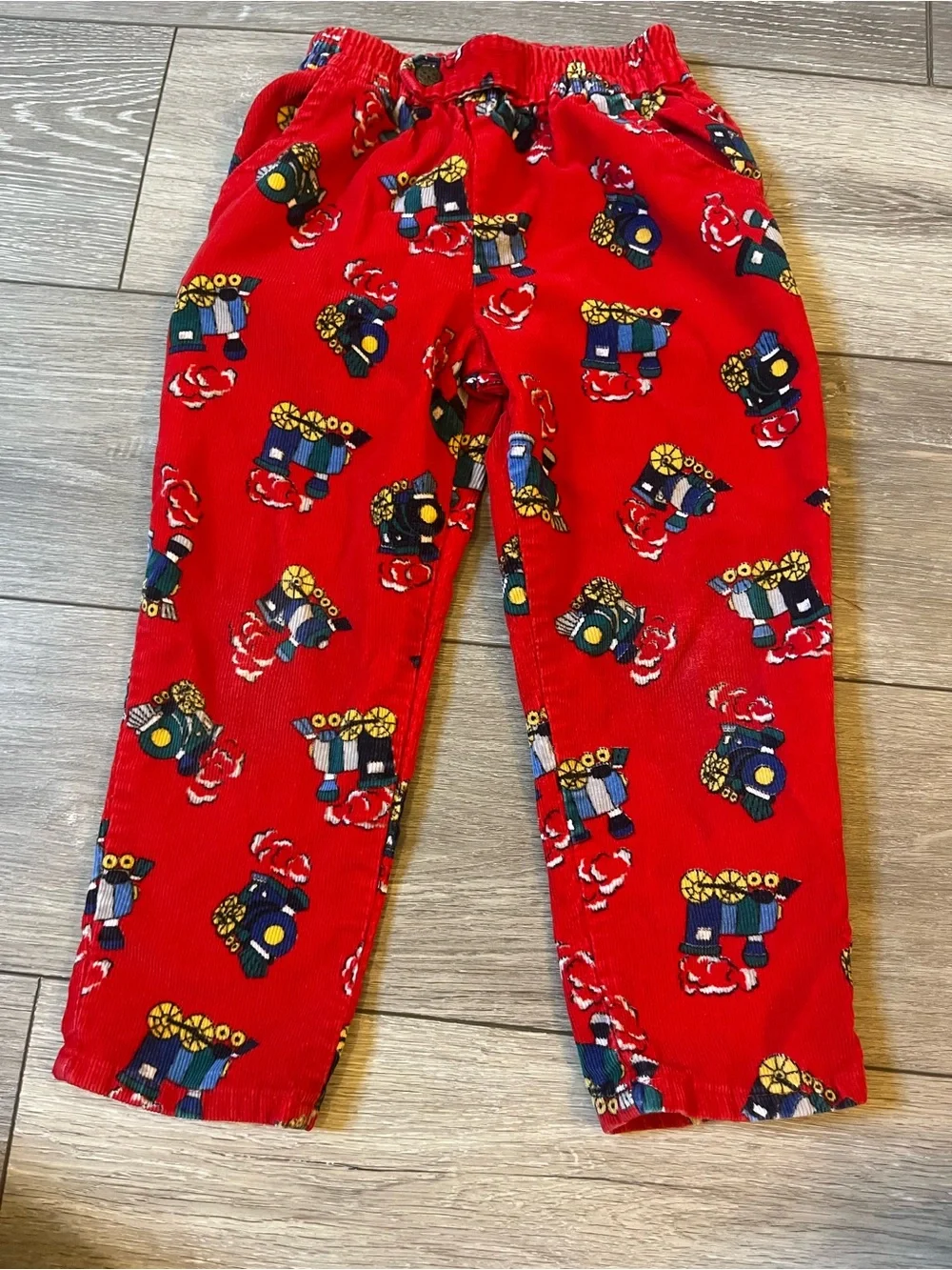 Vintage OshKosh Made in USA Train Corduroy Pants 3T